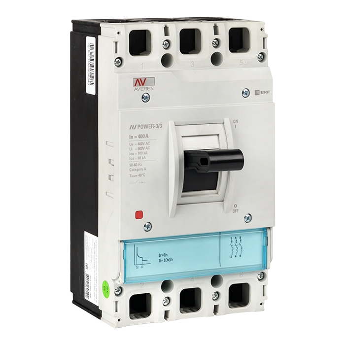 На фото: автоматические выключатели в литом корпусе av power-3/3 400а 100ka tr ЭКФ (ЕКФ) 