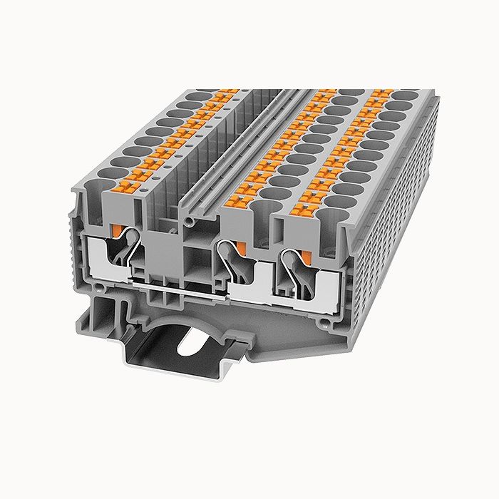 На фото: проходные пружинные клеммы ds6-tw-01p-12-00a(h) DEGSON (Дегсон) 
