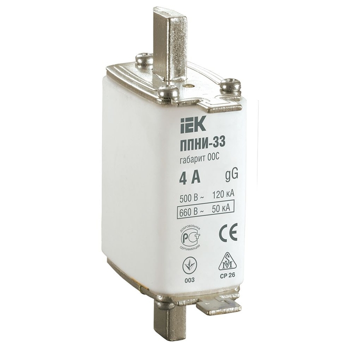 На фото: предохранители и плавкие вставки ППНИ dpp11-004 IEK (ИЭК) 