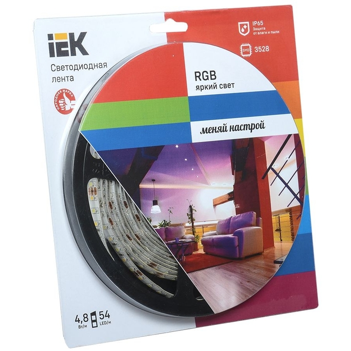 На фото: лента светодиодная lsr1-3-054-65-1-05 IEK (ИЭК)