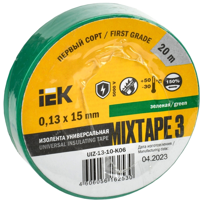 На фото: изолента uiz-13-10-k06 IEK (ИЭК) 