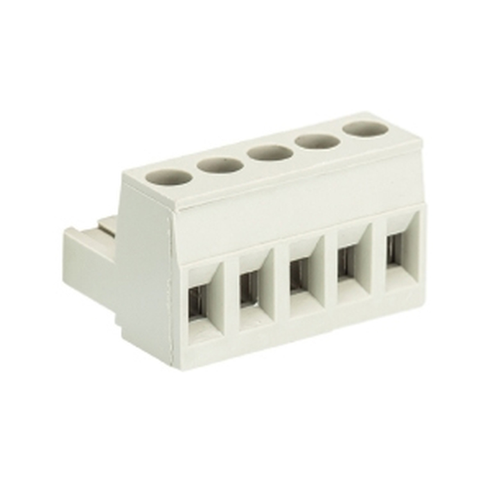 Розеточный разъем, прямой, на кабель, шаг: 5.0 мм, 5 полюсов, фиксация провода винтовая, исполнение: без маркировки, 400V, 12А, цвет: серый