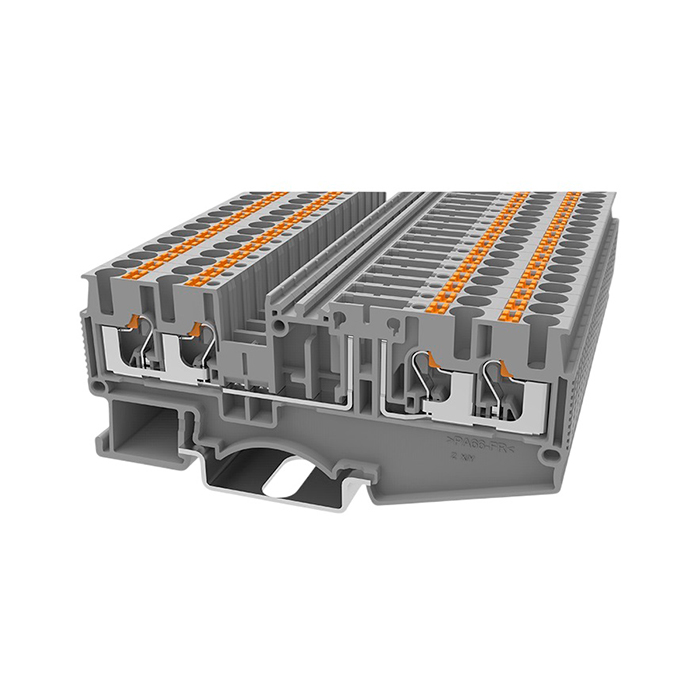 На фото: пружинные клеммы ds2.5-qu-tg-01p-11-00z(h) DEGSON (Дегсон) 