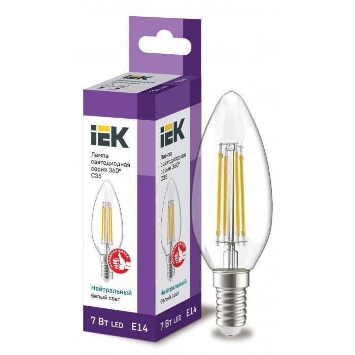 На фото: LED лампы и светильники llf-c35-7-230-40-e14-cl IEK (ИЭК) 