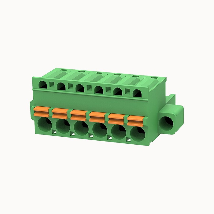 На фото клеммник нажимной на плату 2EDGKDM-5.0-06P-14-00Z(H) DEGSON (Дегсон) 