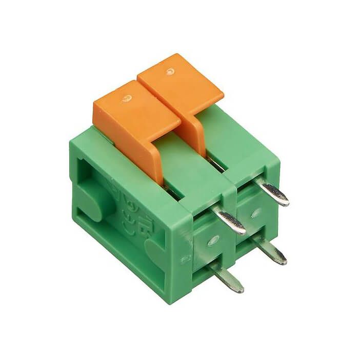 На фото клеммник нажимной на плату DG142V-5.08-02P-14 DEGSON (Дегсон) 