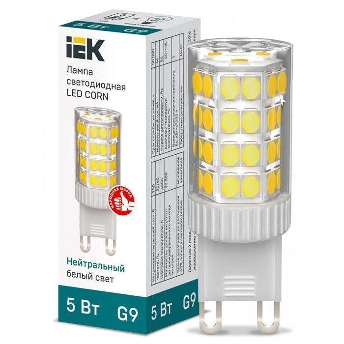 На фото: LED лампы и светильники lle-corn-5-230-40-g9 IEK (ИЭК) 