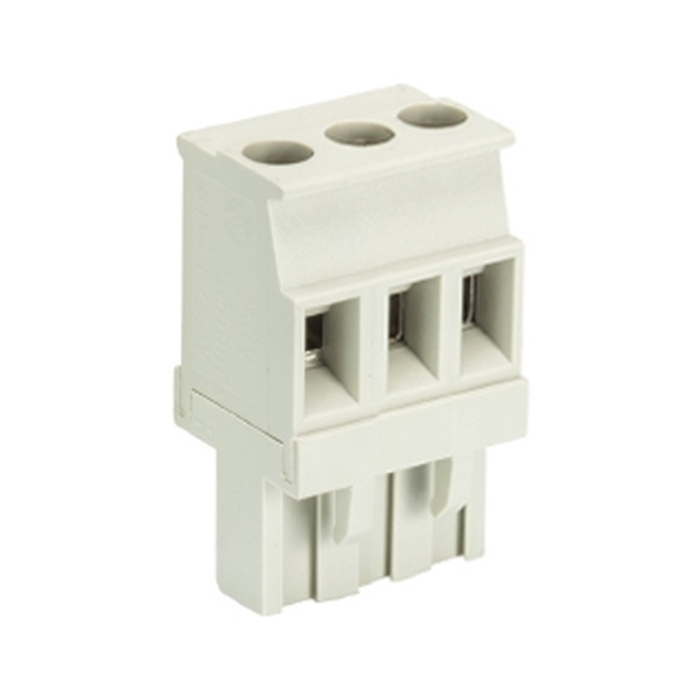 Розеточный разъем, прямой, на кабель, шаг: 5.08 мм, 3 полюса, фиксация провода винтовая, исполнение: без маркировки, 400V, 12А, цвет: серый