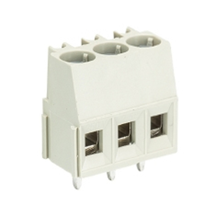 Клемма горизонтальный подвод кабеля, на плату, шаг: 5.08 мм, 3 полюса, фиксация провода винтовая, исполнение: с изоляционной пластиной, с маркировкой, 300V, 16А, цвет: серый 25.162.0353.0 актуальное фото