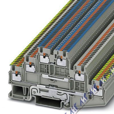 На фото: клеммы на датчики Phoenix Contact pt 1,5/s-pe/l/n с зажимом push-in 