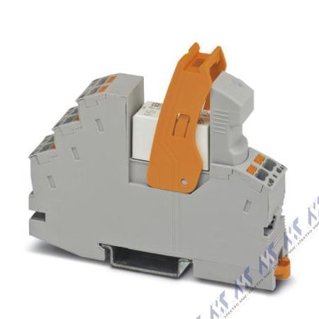 На фото: одиночное реле rif-1-rpt-ldp-12dc/1x21 Phoenix Contact (миниатюрное силовое) 