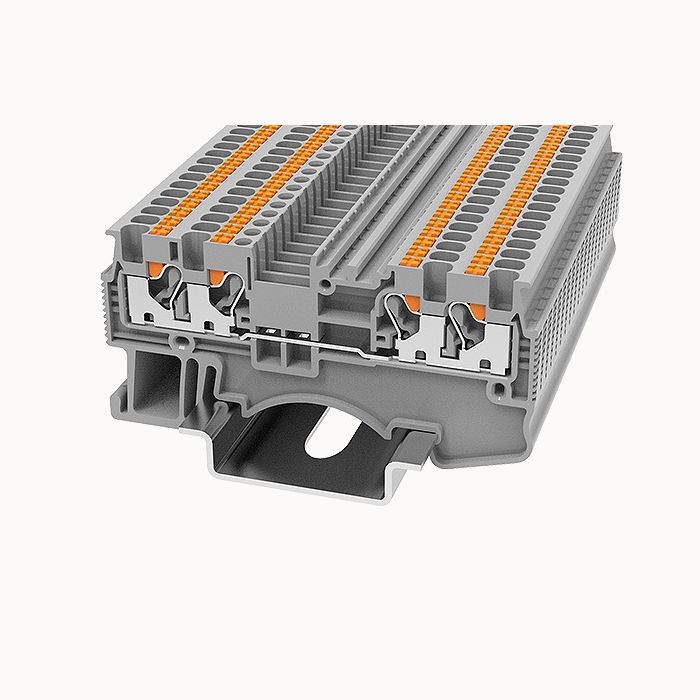 На фото: проходные пружинные клеммы ds1.5-qu-01p-11-00z(h) DEGSON (Дегсон) 