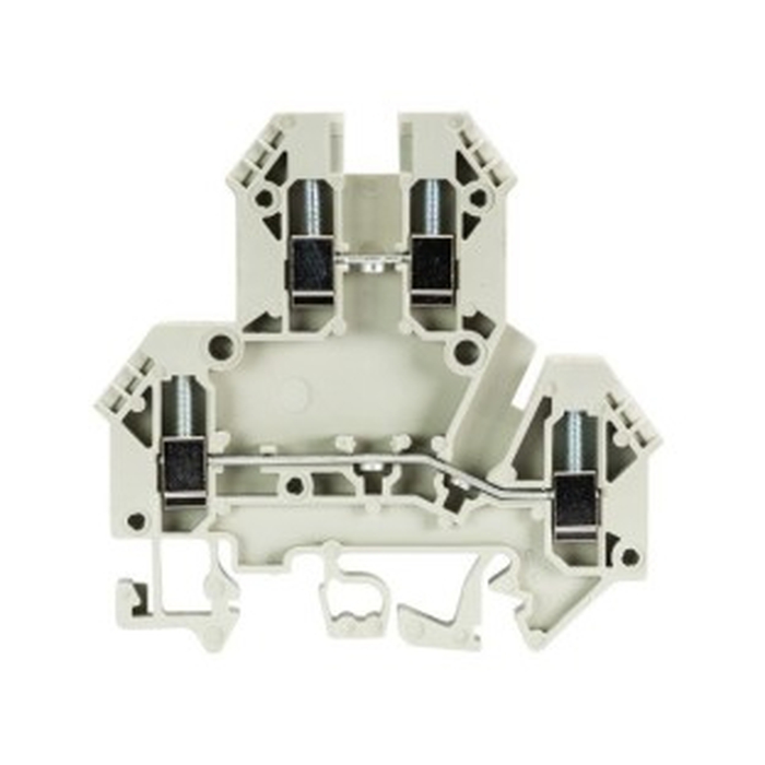 Этажная клемма, 2 этажа, тип фиксации провода: винтовой, номинальное сечение: 2,5 мм кв., 24A, 500V, ширина: 5 мм, цвет: серый, тип монтажа: DIN35 57.403.7055.0 актуальное фото