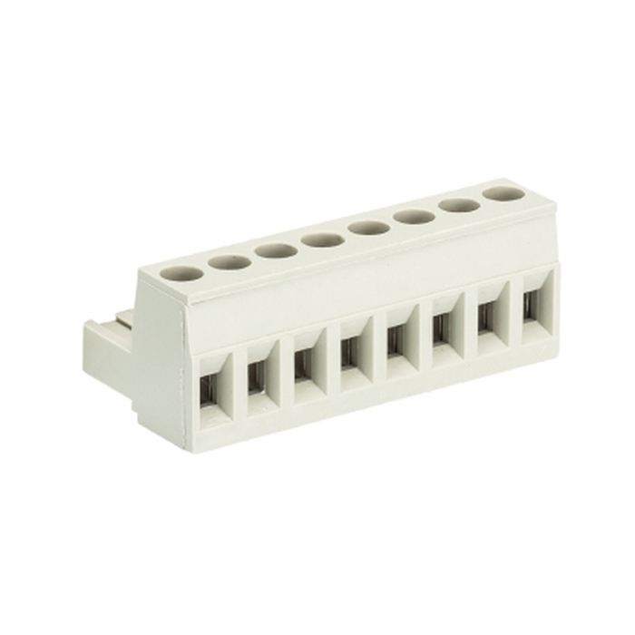 Розеточный разъем, прямой, на кабель, шаг: 5.0 мм, 8 полюсов, фиксация провода винтовая, исполнение: без маркировки, 400V, 12А, цвет: серый