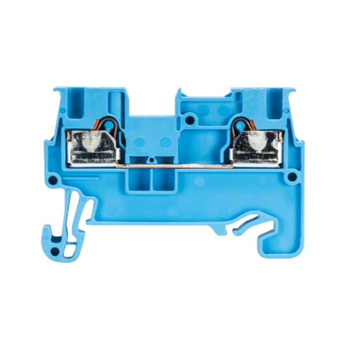 Проходная клемма, тип фиксации провода: Push-in, номинальное сечение: 1.5 мм кв., 17,5A, 500V, ширина: 3,5 мм, цвет: синий, тип монтажа: DIN35 56.202.0055.6 актуальное фото