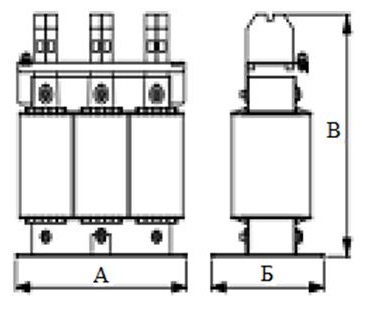 Сетевой дроссель серии LR3 габариты