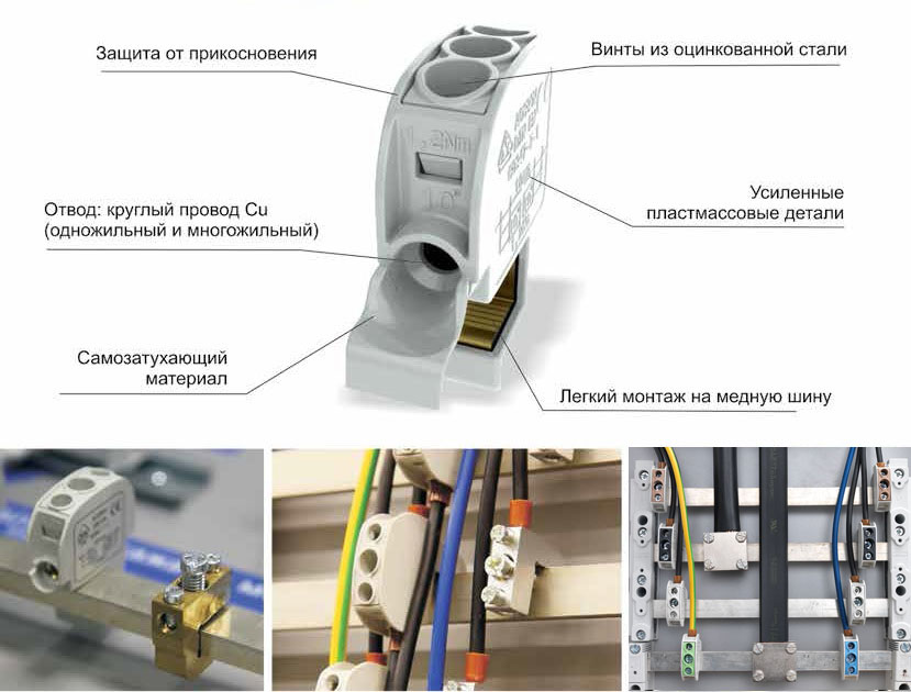 Клемма на медную шину HORA 