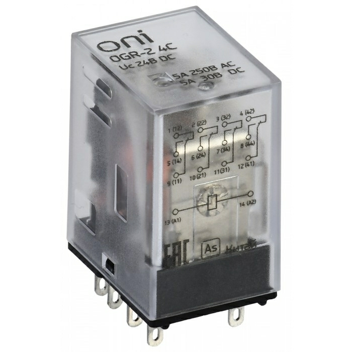 На фото: реле ogr-2-4c-dc24v ONI