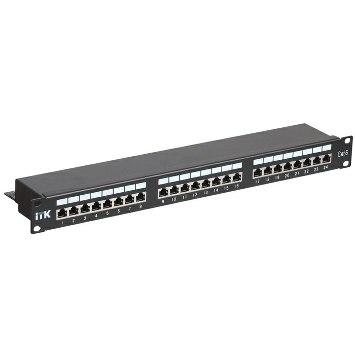 На фото: патч панели pp24-1uc6s-d05 IEK (ИЭК)