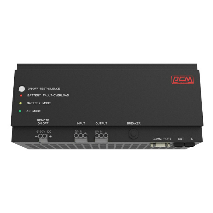 На фото: источник бесперебойного питания dru-850 POWERCOM для шкафа автоматики на DIN-рейку