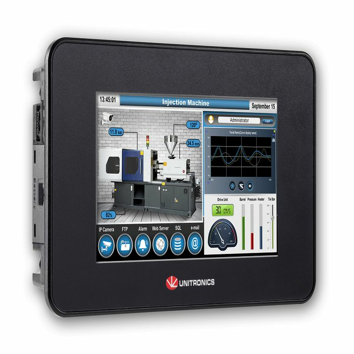 На фото: CPU с HMI us7b5t24 UNITRONICS (Юнитроникс)