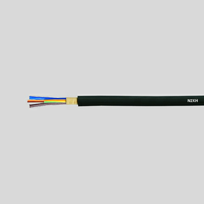 На фото: огнестойкий кабель n2xh-o 2x4 re, черный HELUKABEL 
