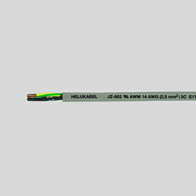 На фото: контрольный кабель с медными жилами jz-602 ul-csa 12xawg 18 серый HELUKABEL (Хелукабель)