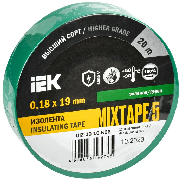 На фото: изолента uiz-20-10-k06 IEK (ИЭК) 