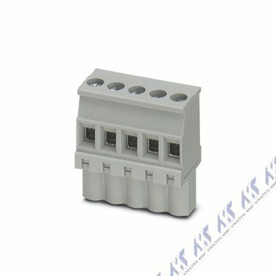 На фото: штекерные разъемы для печатных плат bcvp-508w- 9 gn Phoenix Contact