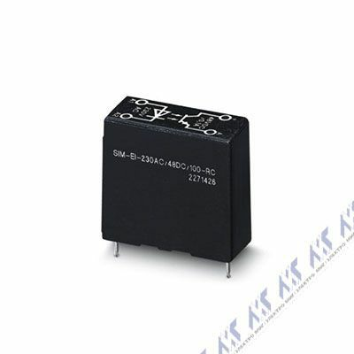 На фото: одиночное реле sim-ei-120ac/48dc/100/rc Phoenix Contact (миниатюрное силовое) 