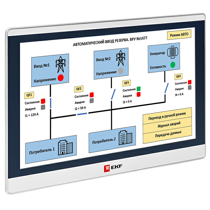 Панель оператора EKF PRO-Screen 15E, диагональ 15,6”, разрешение 1920х1080, 1хEthernet, COM1/COM3:RS232/RS485/RS422; COM2:RS485/RS422, IP65, 24 В DC. Производитель - EKF, серия PRO-Logic. 