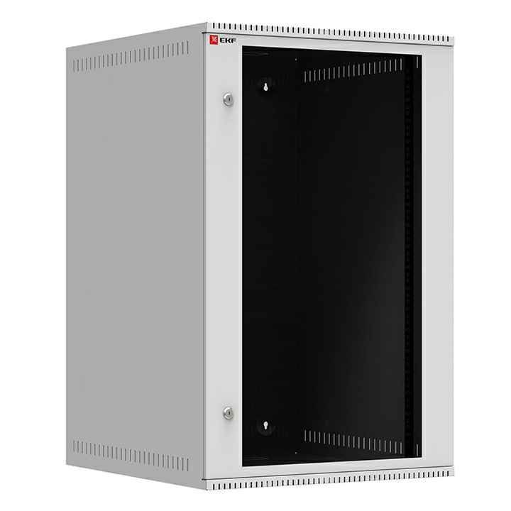 На фото: телекоммуникационный шкаф настенный штн 18u (600х350) стекло, astra серия ekf proxima ЭКФ (ЕКФ)