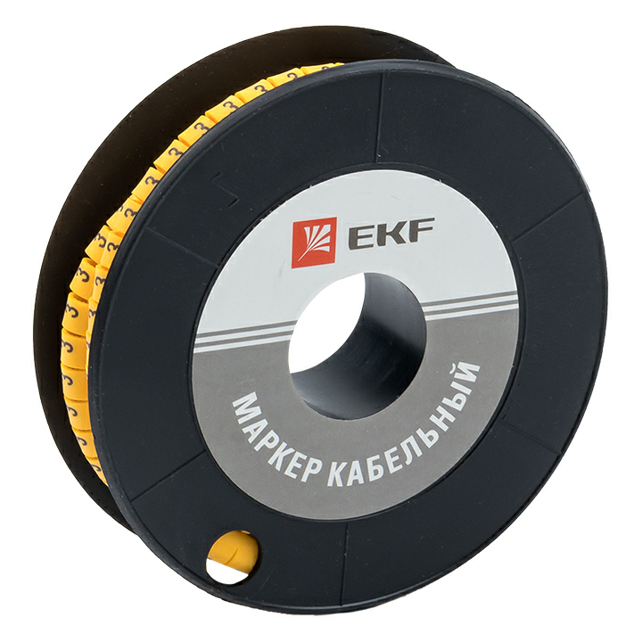 На фото: маркер кабельный 4,0 мм2 "3" (500 шт.) (ес-2) ekf ЭКФ (ЕКФ)
